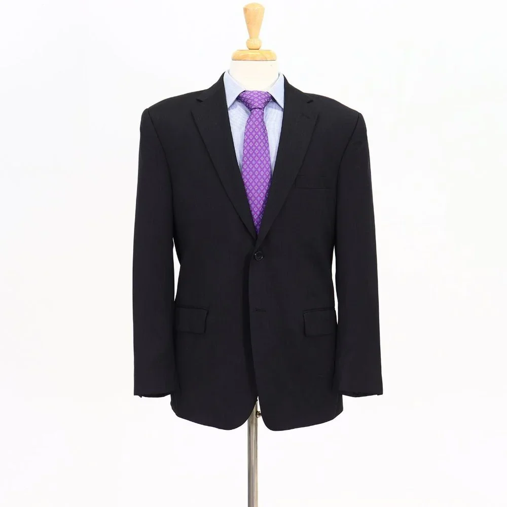 Jos. A. Bank 41R Gray Solid 2-Button Sport Coat Blazer Jacket B911
